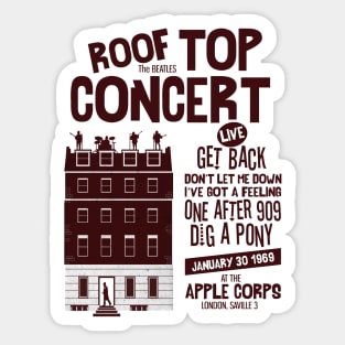 Roof top concert minimal Sticker